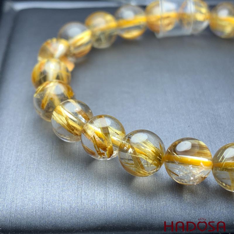 Vòng Thạch anh tóc vàng 08mm chuẩn 6A+