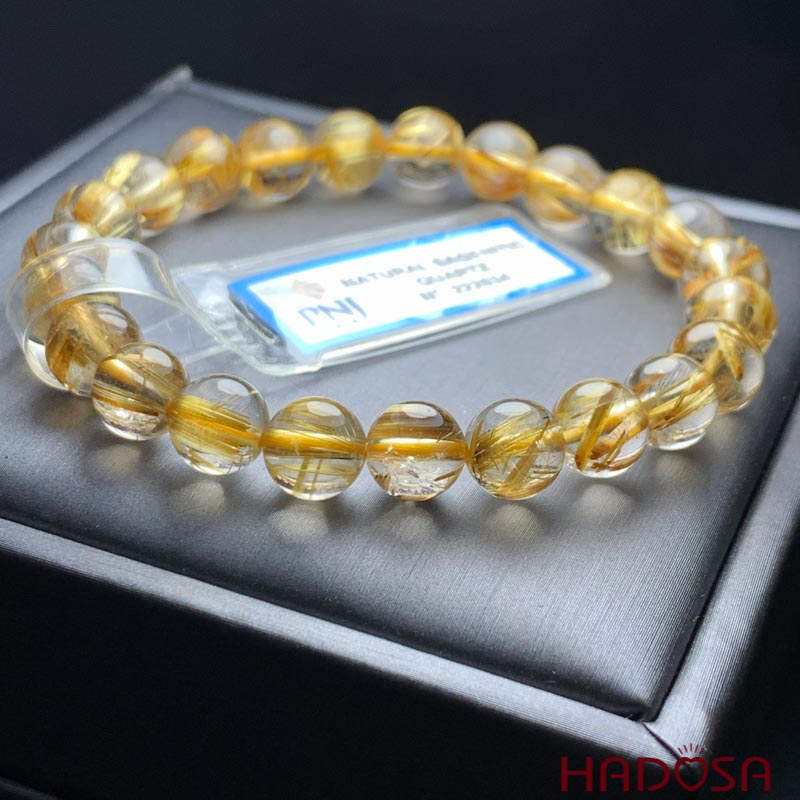 Vòng Thạch anh tóc vàng 08mm chuẩn 6A+