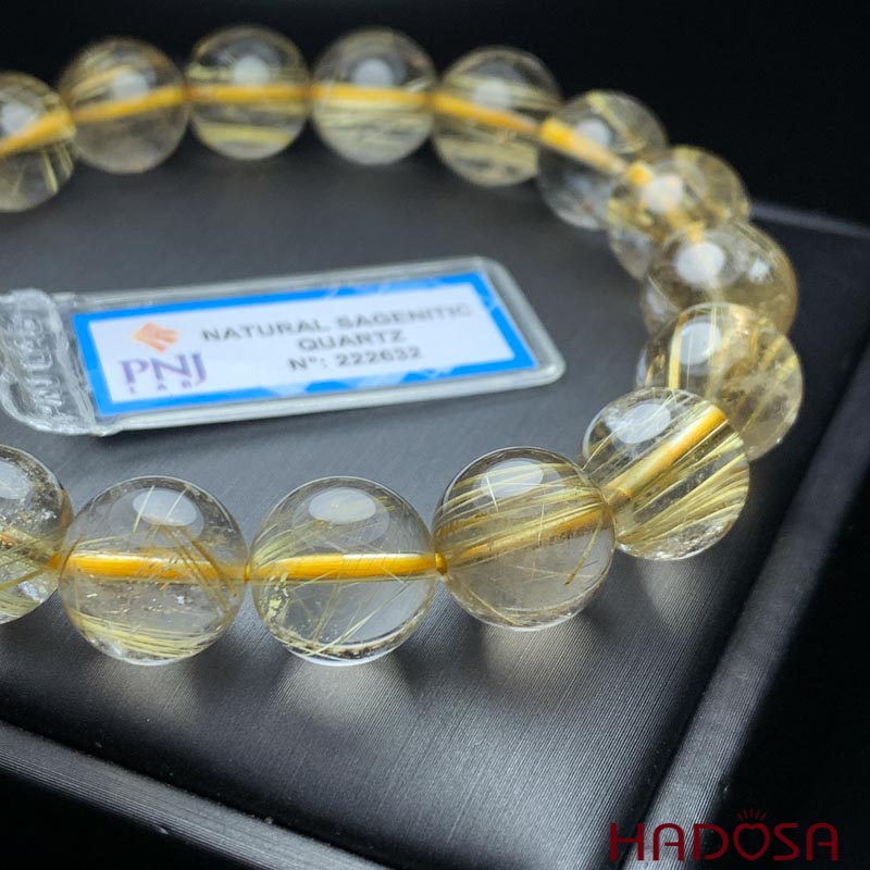 Vòng Thạch anh tóc vàng 11mm chuẩn 5A+