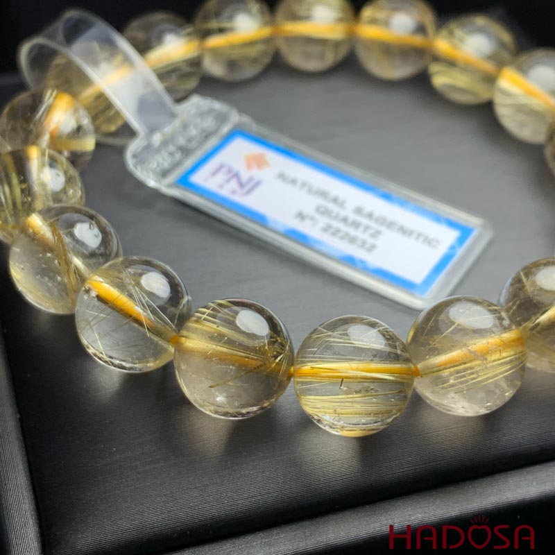 Vòng Thạch anh tóc vàng 11mm chuẩn 5A+