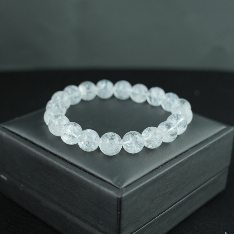 Vòng tay thạch anh trắng 10mm chuẩn 5A