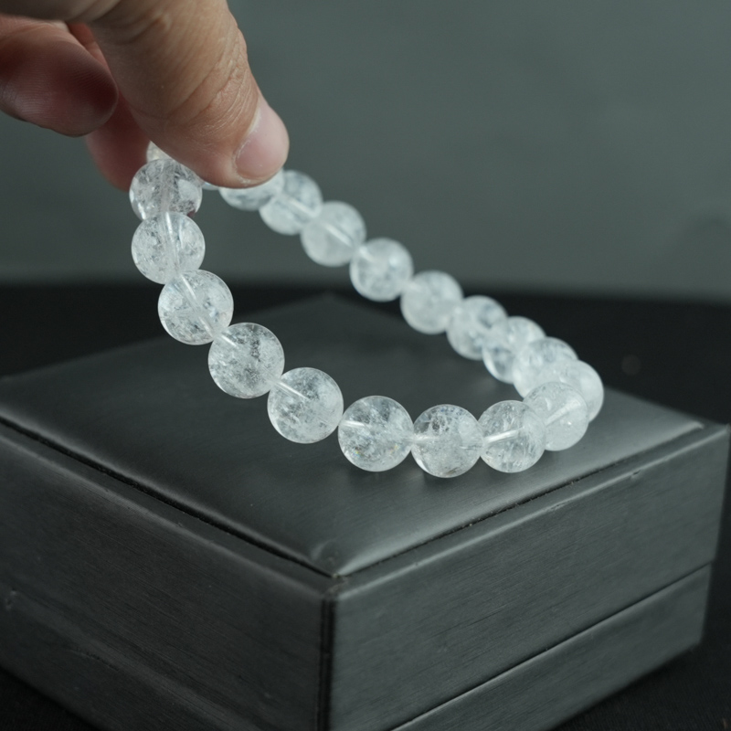 Vòng tay thạch anh trắng 10mm chuẩn 5A