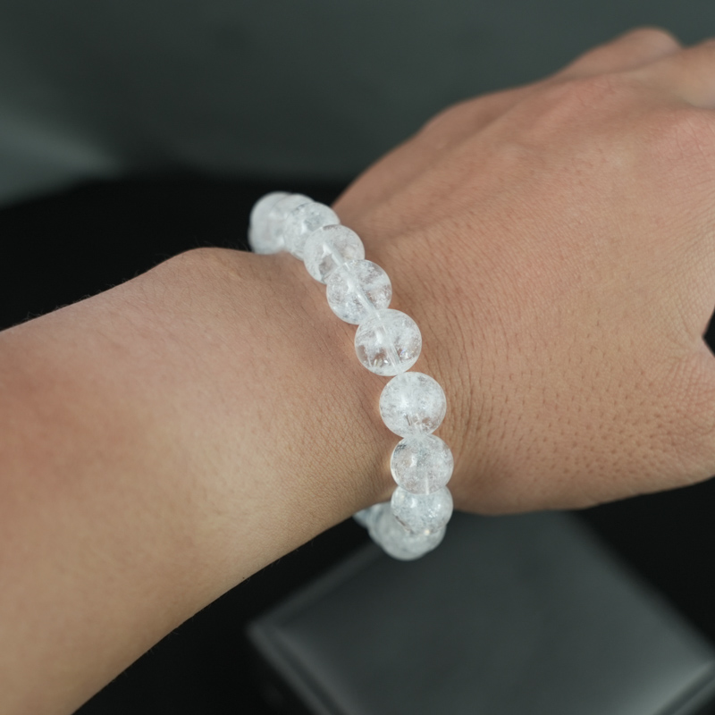 Vòng tay thạch anh trắng 10mm chuẩn 5A