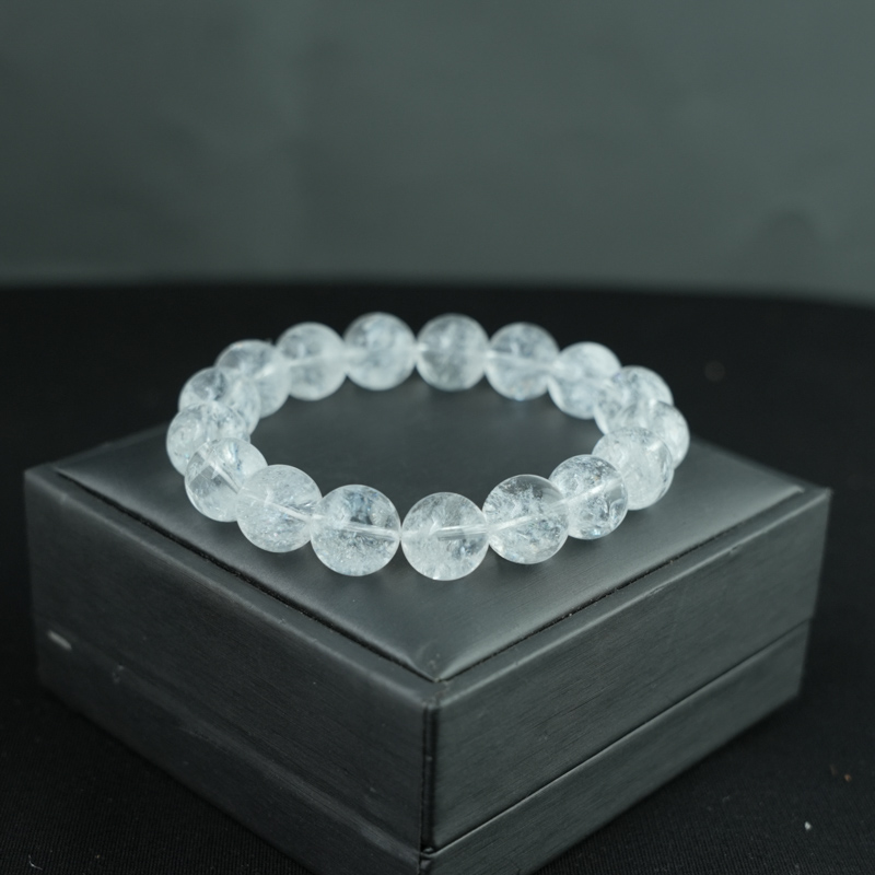 Vòng tay thạch anh trắng 12mm chuẩn 5A