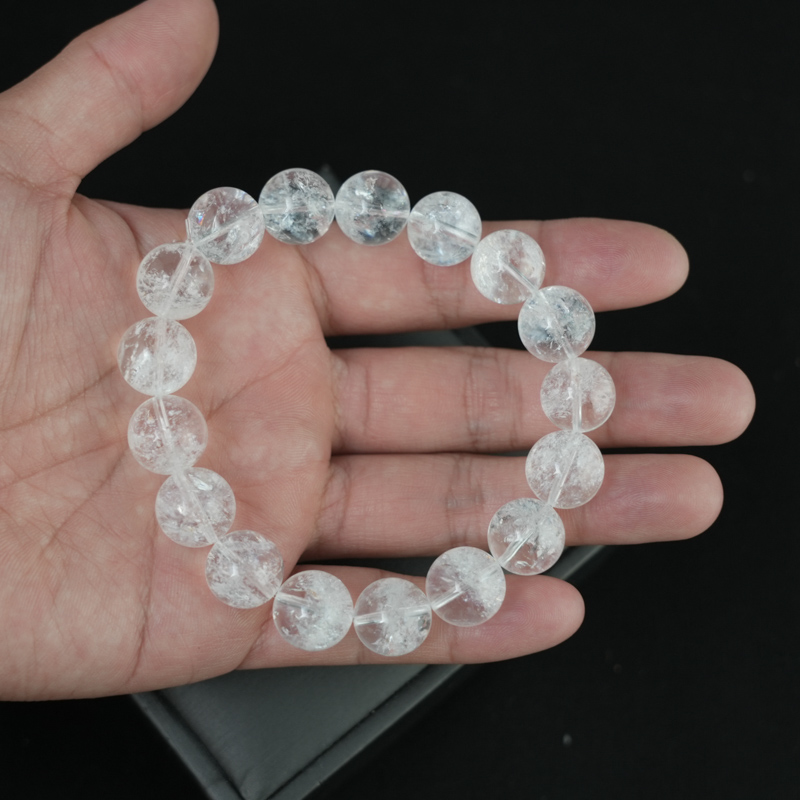 Vòng tay thạch anh trắng 12mm chuẩn 5A