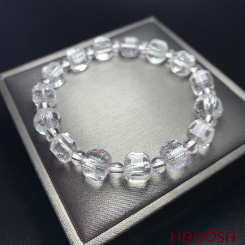 Vòng tay Thạch anh trắng hạt tròn, vuông 8mm