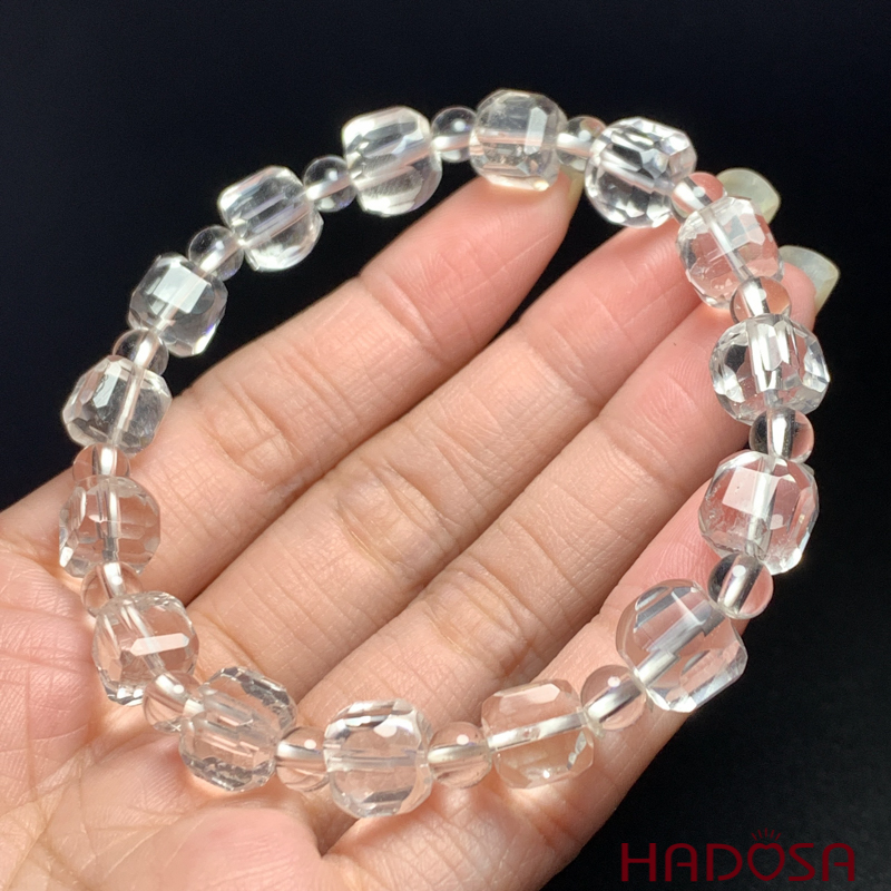 Vòng tay Thạch anh trắng hạt tròn, vuông 8mm