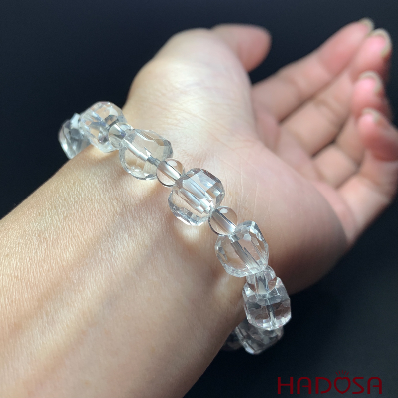 Vòng tay Thạch anh trắng hạt tròn, vuông 8mm