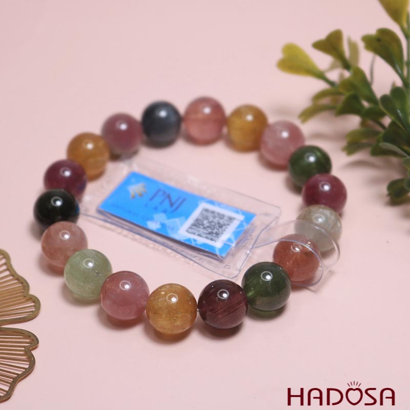 Vòng tay Tourmaline Hồng Lục Bảo 10mm chuẩn 7A