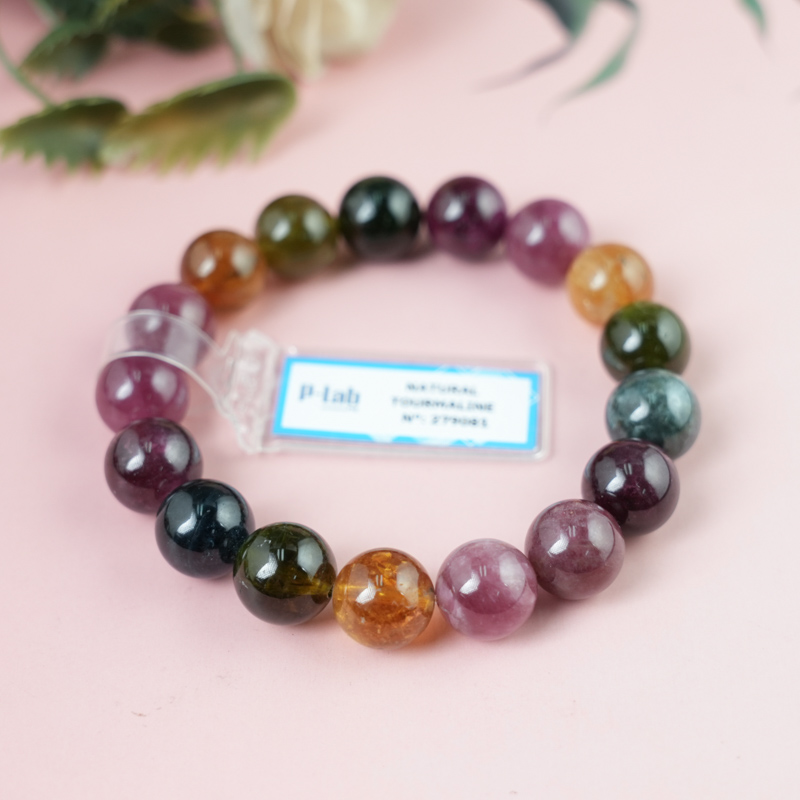 Vòng tay Tourmaline Hồng Lục Bảo 12mm chuẩn 6A