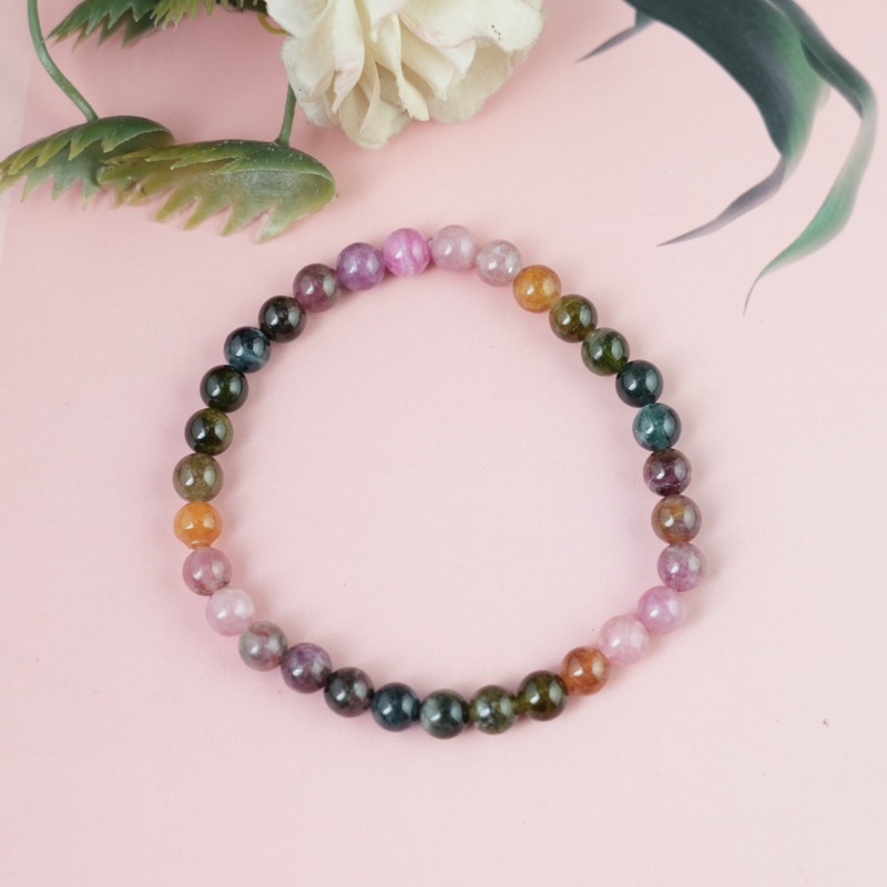 Vòng tay Tourmaline Hồng Lục Bảo 6mm chuẩn 3A