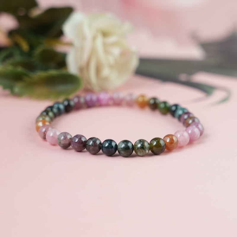 Vòng tay Tourmaline Hồng Lục Bảo 6mm chuẩn 3A