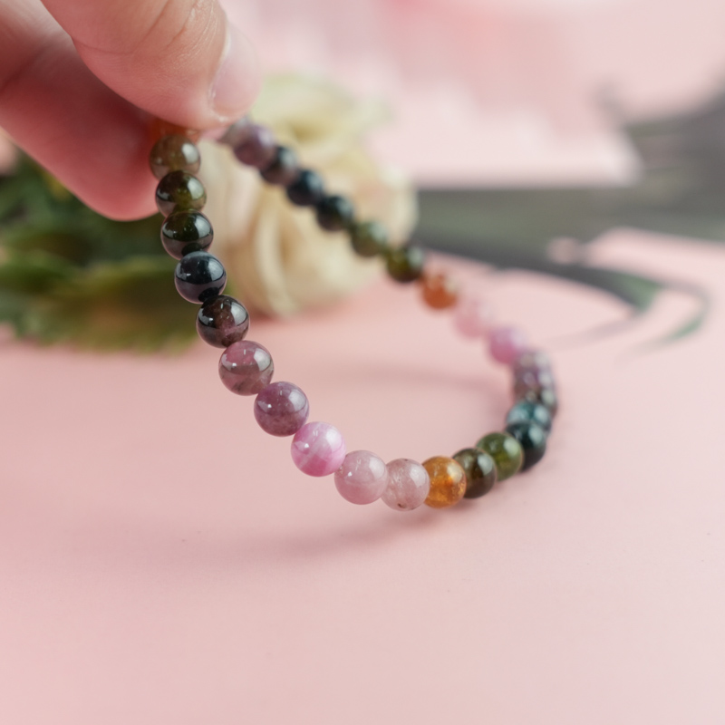 Vòng tay Tourmaline Hồng Lục Bảo 6mm chuẩn 3A