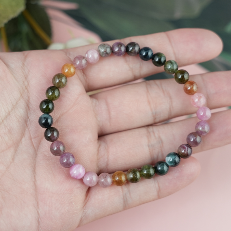 Vòng tay Tourmaline Hồng Lục Bảo 6mm chuẩn 3A