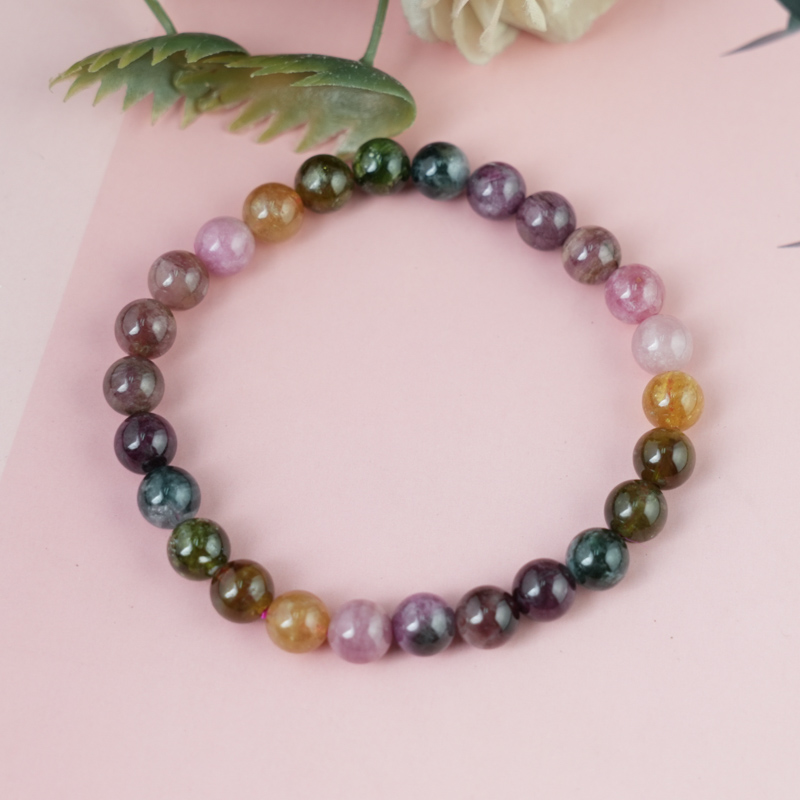 Vòng tay Tourmaline Hồng Lục Bảo 7mm chuẩn 3A