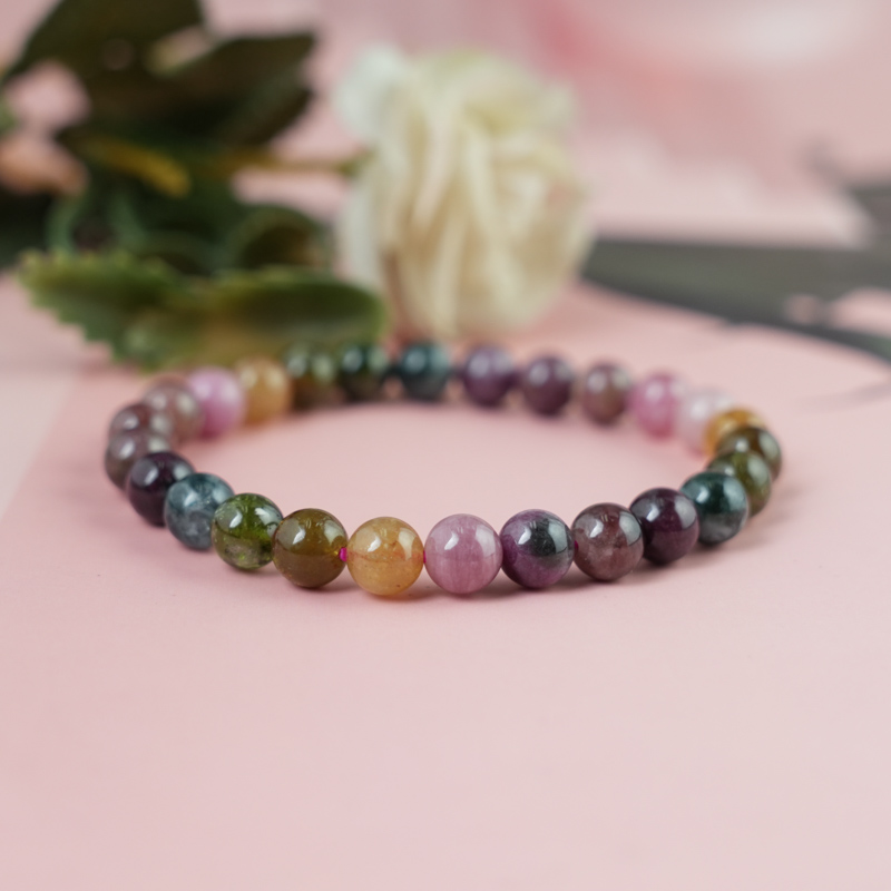 Vòng tay Tourmaline Hồng Lục Bảo 7mm chuẩn 3A
