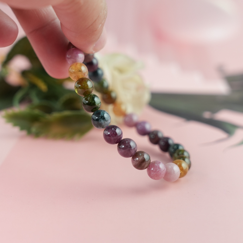 Vòng tay Tourmaline Hồng Lục Bảo 7mm chuẩn 3A