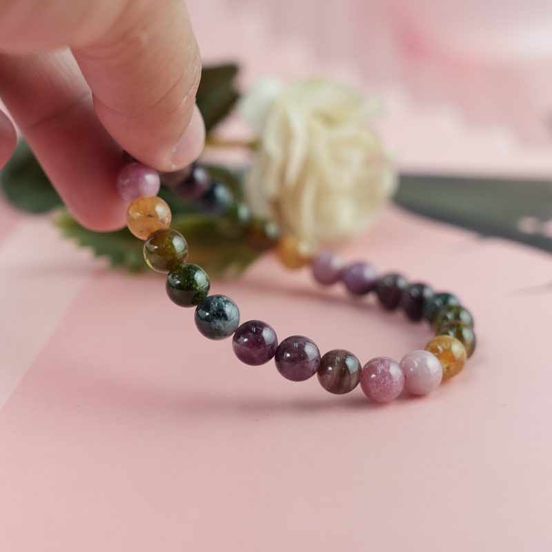 Vòng tay Tourmaline Hồng Lục Bảo 7mm chuẩn 3A