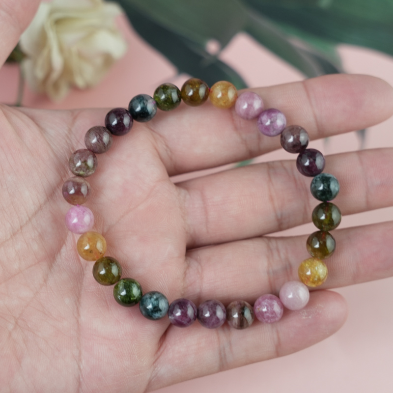 Vòng tay Tourmaline Hồng Lục Bảo 7mm chuẩn 3A