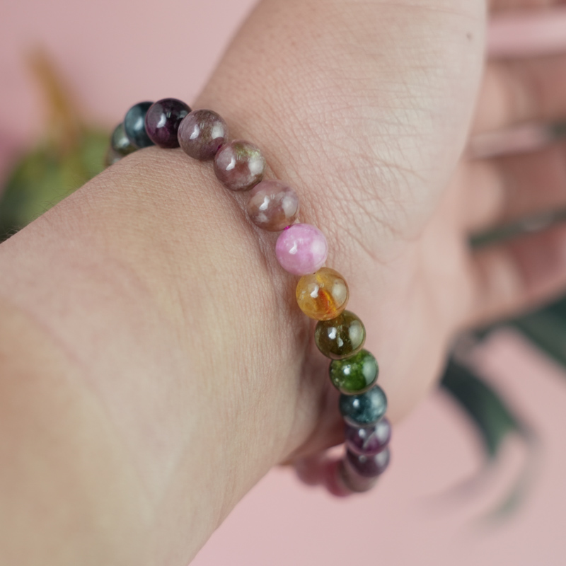 Vòng tay Tourmaline Hồng Lục Bảo 7mm chuẩn 3A