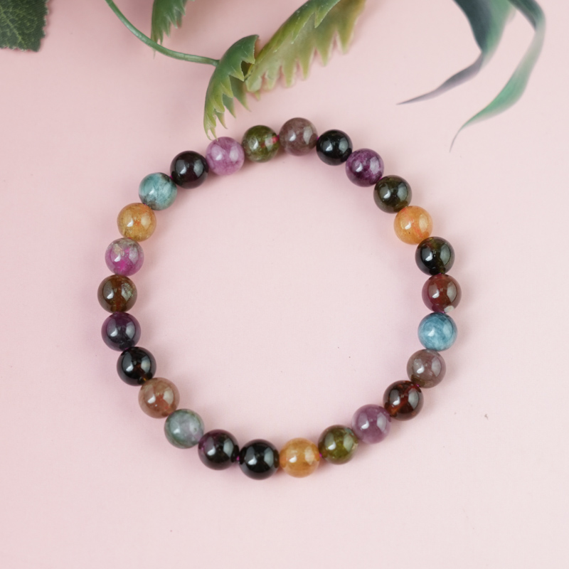 Vòng tay Tourmaline Hồng Lục Bảo 7mm chuẩn 4A