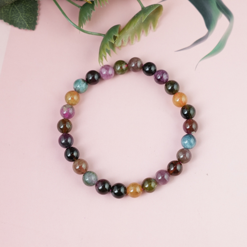 Vòng tay Tourmaline Hồng Lục Bảo 7mm chuẩn 4A