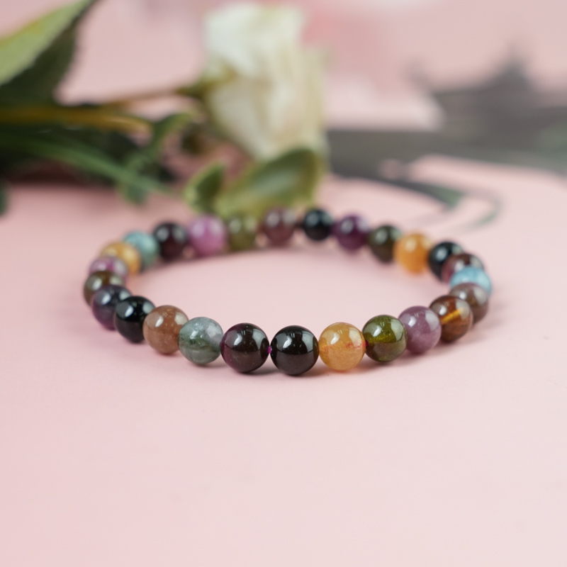 Vòng tay Tourmaline Hồng Lục Bảo 7mm chuẩn 4A