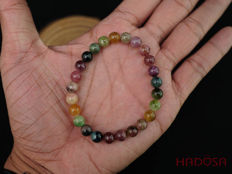 Vòng tay Tourmaline Hồng Lục Bảo 7mm chuẩn 5A