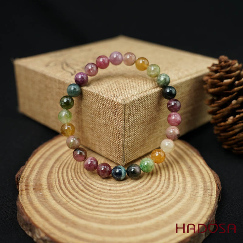 Vòng tay Tourmaline Hồng Lục Bảo 7mm chuẩn 5A