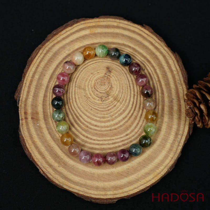 Vòng tay Tourmaline Hồng Lục Bảo 7mm chuẩn 5A