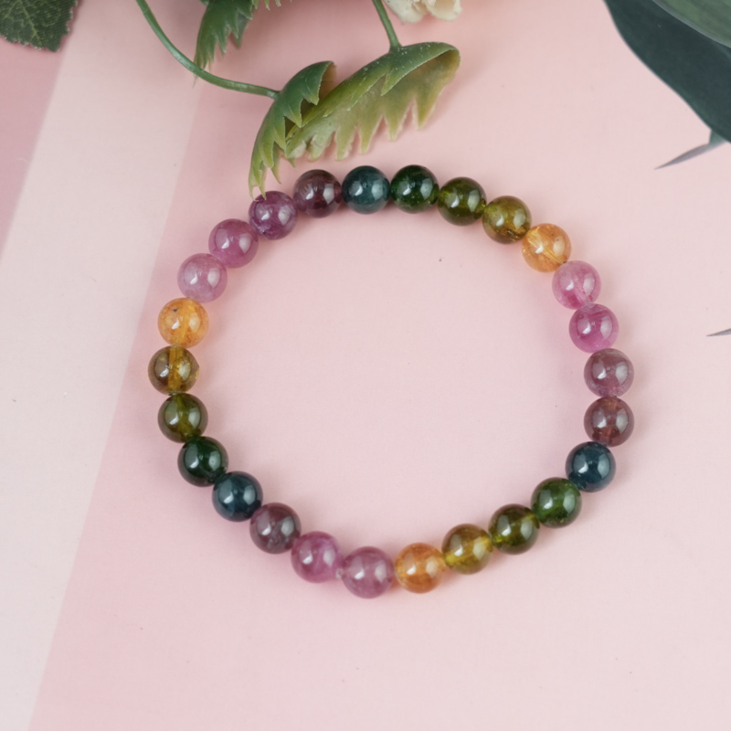 Vòng tay Tourmaline Hồng Lục Bảo 7mm chuẩn 6A