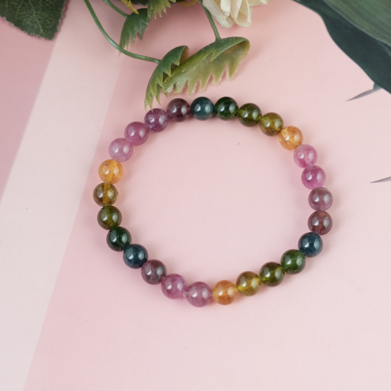 Vòng tay Tourmaline Hồng Lục Bảo 7mm chuẩn 6A