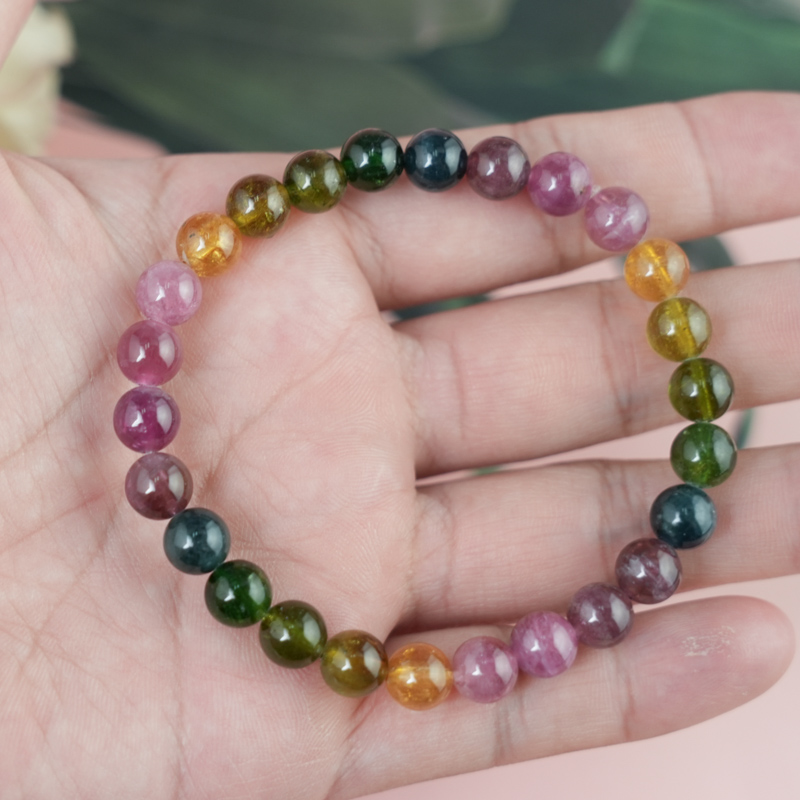 Vòng tay Tourmaline Hồng Lục Bảo 7mm chuẩn 6A