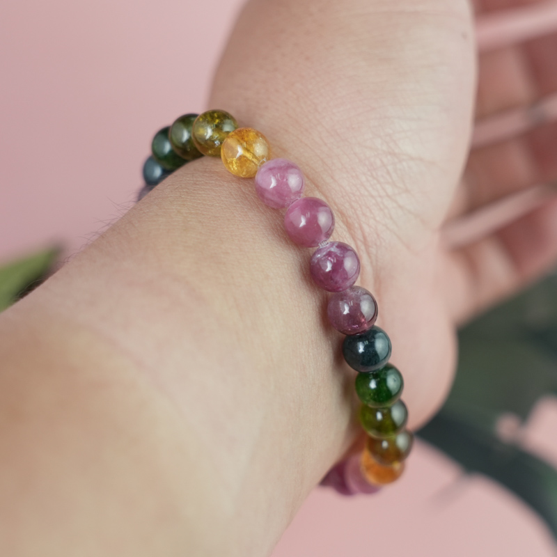 Vòng tay Tourmaline Hồng Lục Bảo 7mm chuẩn 6A