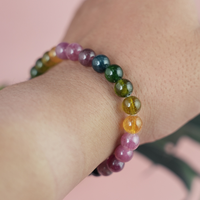 Vòng tay Tourmaline Hồng Lục Bảo 7mm chuẩn 6A