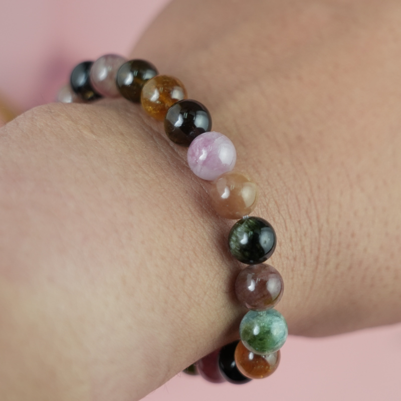 Vòng tay Tourmaline Hồng Lục Bảo 8mm chuẩn 4A