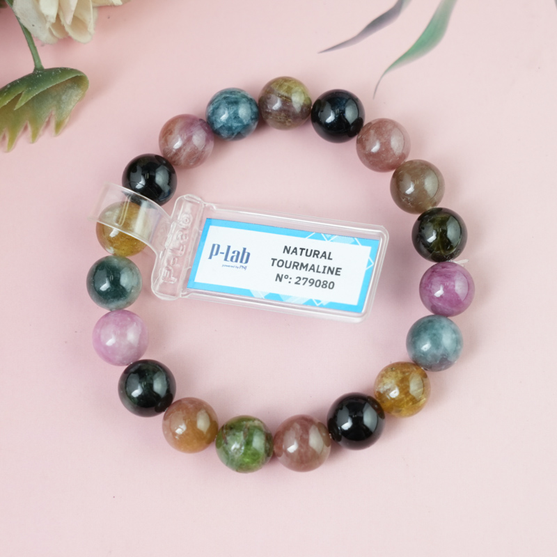 Vòng tay Tourmaline Hồng Lục Bảo 10mm chuẩn 4A