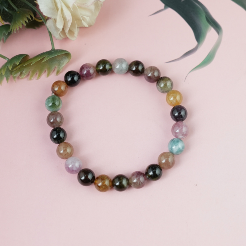 Vòng tay Tourmaline Hồng Lục Bảo 8mm chuẩn 4A