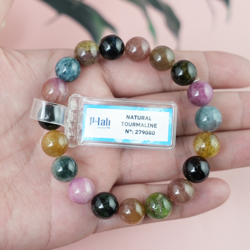 Vòng tay Tourmaline Hồng Lục Bảo 10mm chuẩn 4A