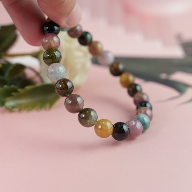 Vòng tay Tourmaline Hồng Lục Bảo 8mm chuẩn 4A