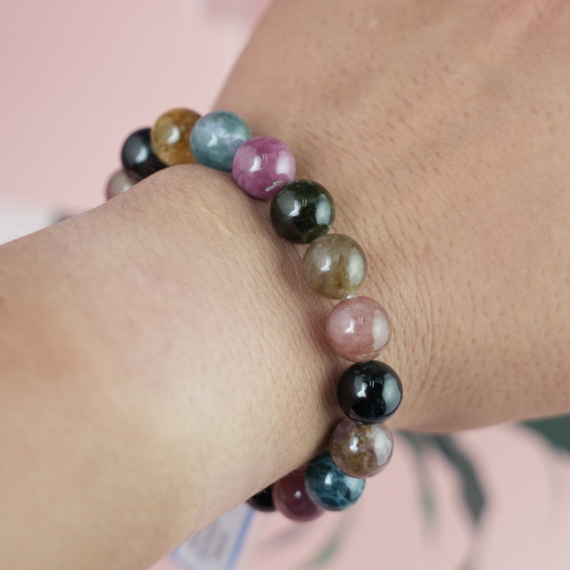 Vòng tay Tourmaline Hồng Lục Bảo 10mm chuẩn 4A