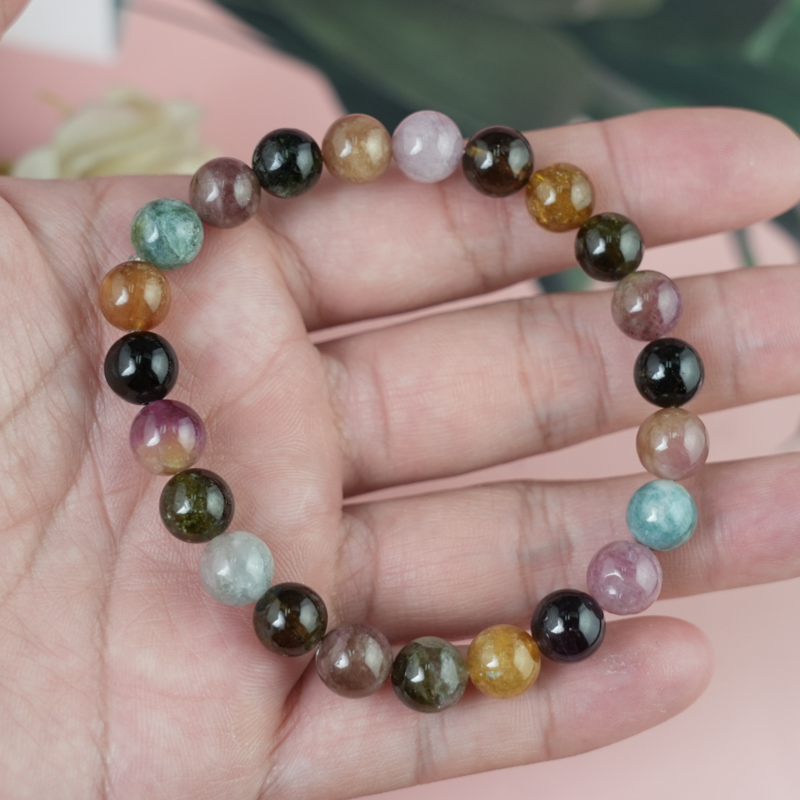 Vòng tay Tourmaline Hồng Lục Bảo 8mm chuẩn 4A