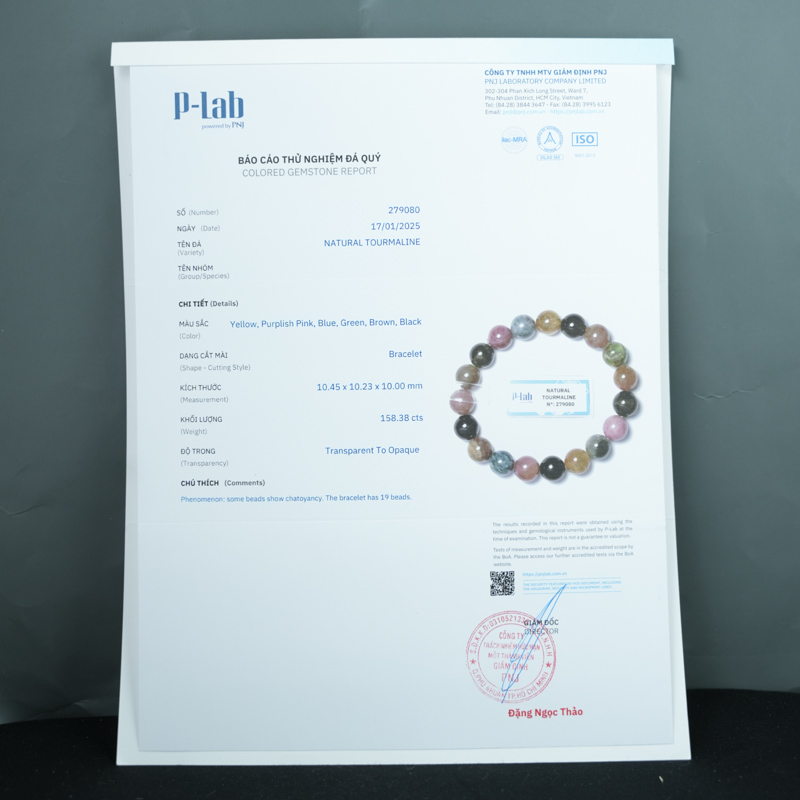 Vòng tay Tourmaline Hồng Lục Bảo 10mm chuẩn 4A
