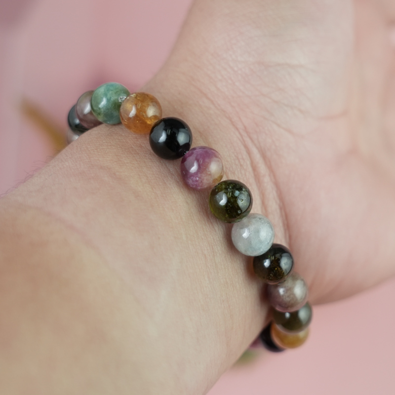 Vòng tay Tourmaline Hồng Lục Bảo 8mm chuẩn 4A