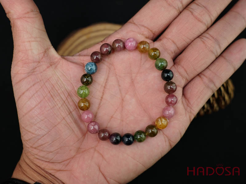 Vòng tay Tourmaline Hồng Lục Bảo 8mm chuẩn 5A