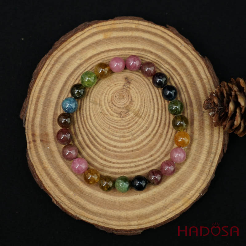 Vòng tay Tourmaline Hồng Lục Bảo 8mm chuẩn 5A