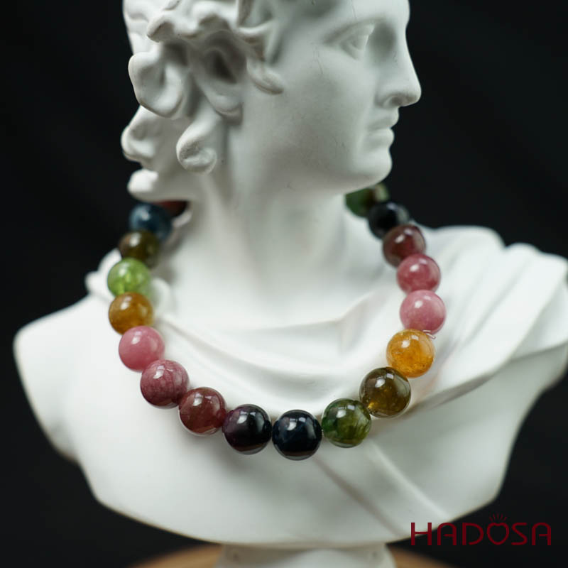 Vòng tay Tourmaline Hồng Lục Bảo 8mm chuẩn 5A