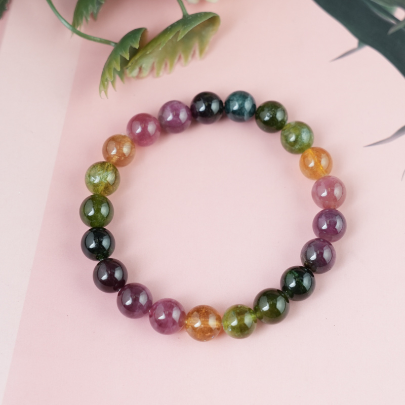 Vòng tay Tourmaline Hồng Lục Bảo 9mm chuẩn 6A