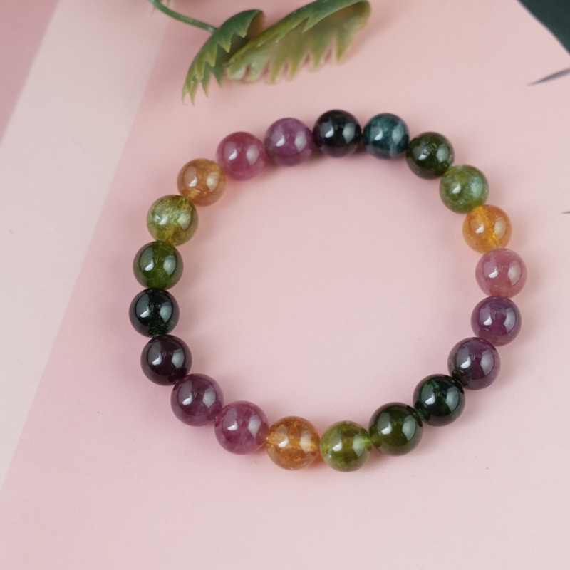 Vòng tay Tourmaline Hồng Lục Bảo 9mm chuẩn 6A