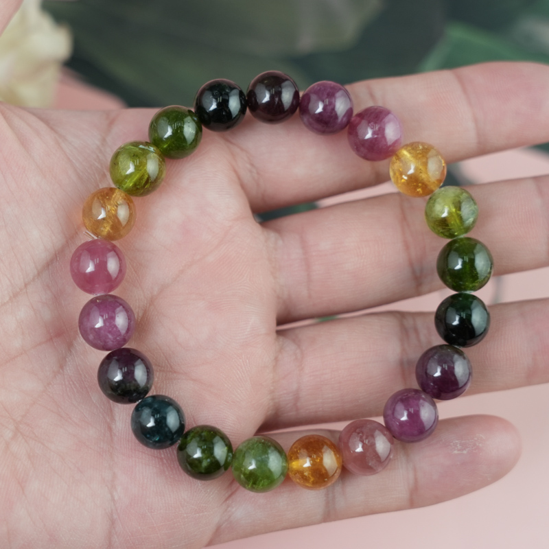 Vòng tay Tourmaline Hồng Lục Bảo 9mm chuẩn 6A